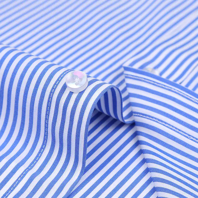 Unisplendor 100%Cotton Men Shirts Business Plaid Men's Shirt Casual Vacation Long Sleeve Spring Striped New Male Shirts YN10586
