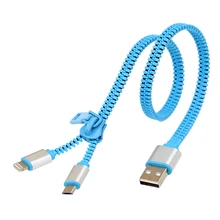 Zipper 2 in 1 Date Line USB Data Sync Charger Cable