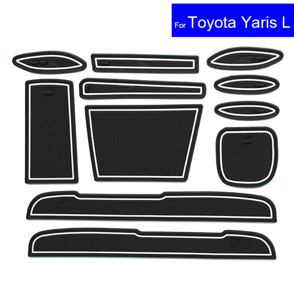 

Non-slip Car Door Gate Slot Mats Carpets Position Cup Holder Pads For Toyota Yaris L 2016 Door Groove Mat Free Shipping