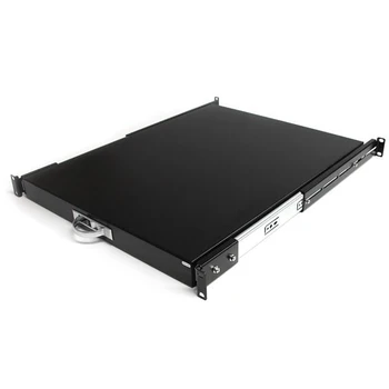 

StarTech.com 22in Black Deep Sliding Server Rack Cabinet Shelf, Adjustable shelf, Black, Steel, 25 kg, 1U, 455 mm