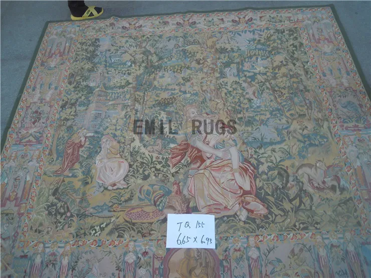 

Aubusson French Style Tapestry Brown Fashionable Circular Household Decoration Mat French Tapestry Staple