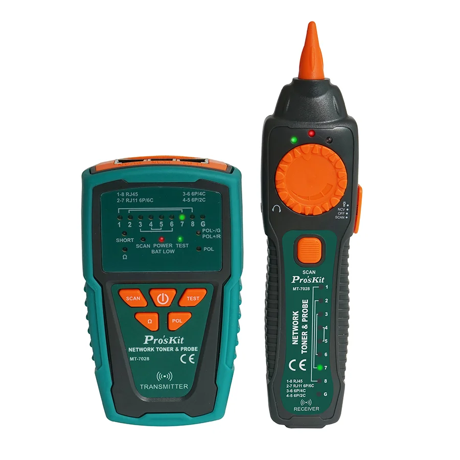 

Pro'sKit MT-7028 Network Toner Probe Kit Audio Network Check Line Tester Tracker Networking Datacom Audio Video TV Cable