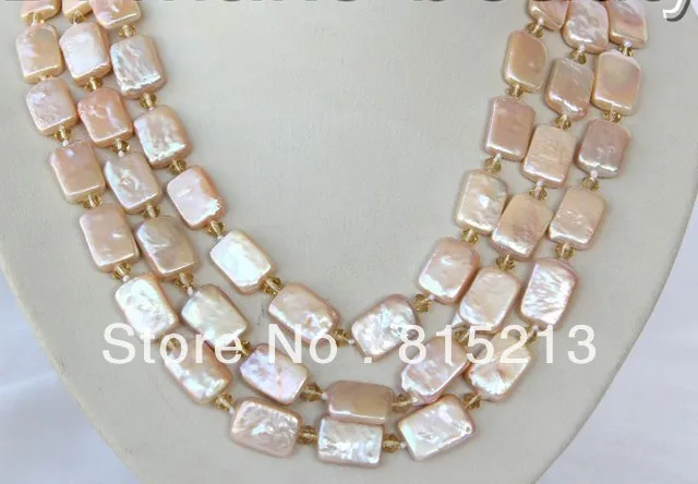 

FREE SHIPPING>>>@@ > N208 stunning 3rows big baroque pink freshwater cultured pearl necklace
