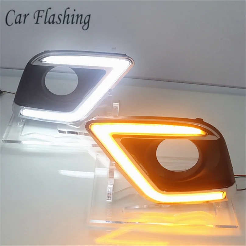 

Car Flashing 2PCS For Toyota Hilux Revo Vigo 2015 2016 2017 LED DRL Daytime Running Lights Daylight Waterproof Signal Style