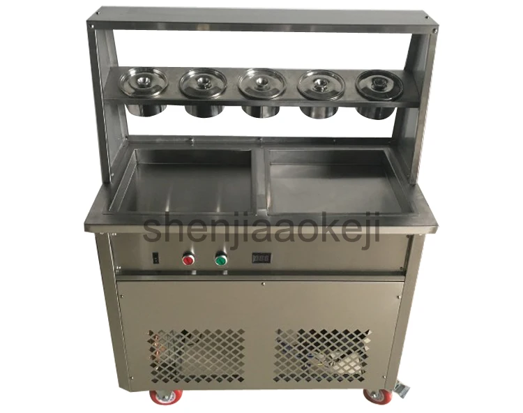 1pc Stainless Steel Double pan Fried Ice Cream Maker Fried yogurt machine fry ice cream roll machine 220v/110V