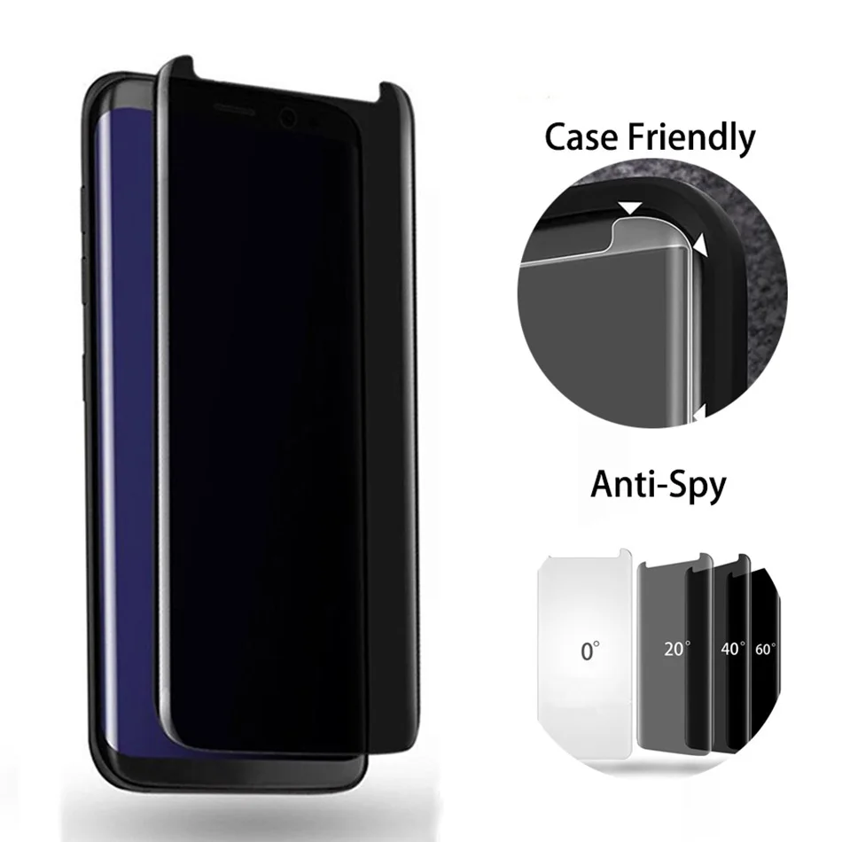 For Samsung S9 Plus Premium Real Tempered Glass Anti Privacy Screen