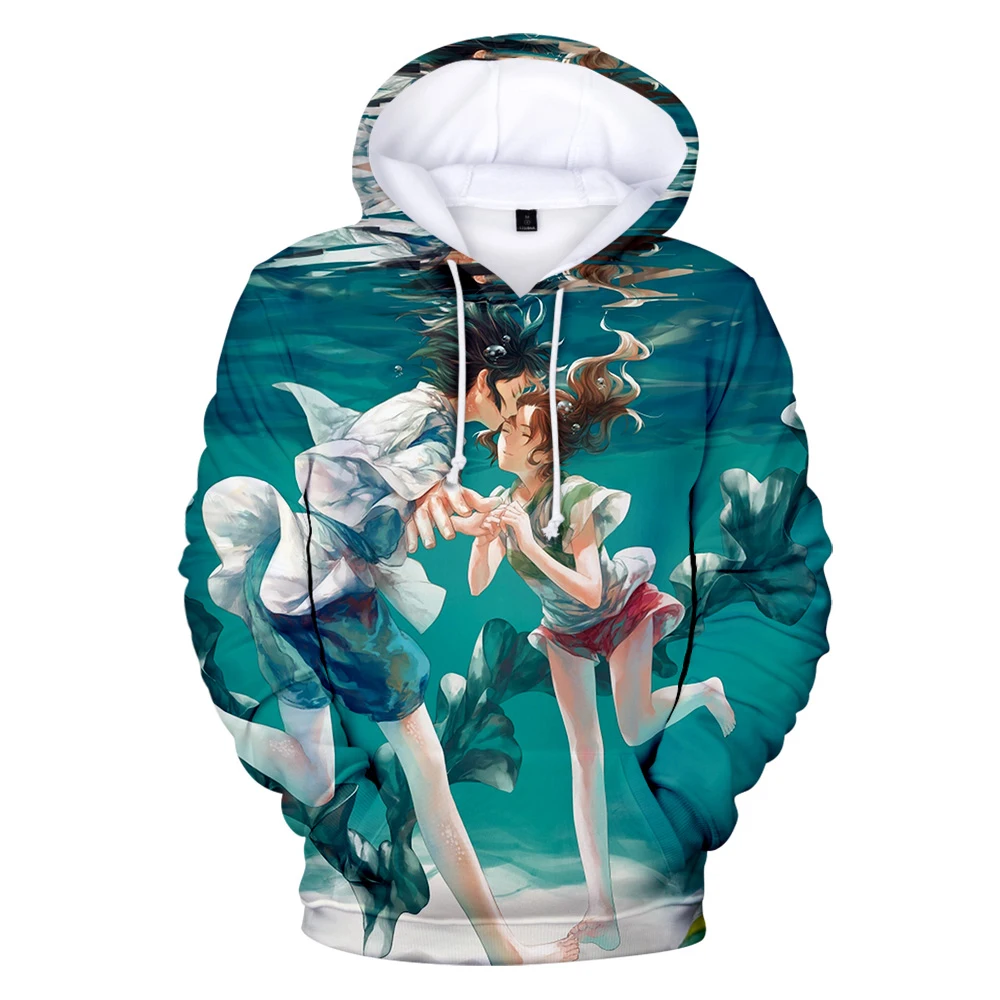 Najtaniej Spirited Away bluzy męskie bluza z kapturem bluza męska kobiety Anime podróż Chihiro bluza z kapturem pulower bez twarzy mężczyzna dres popularne