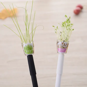 

2pcs Cute Garden Grow Grass Gel Pen Kawaii Korean Stationery Creative Gift Office School Supplies 0.5mm Plant Ink Pen