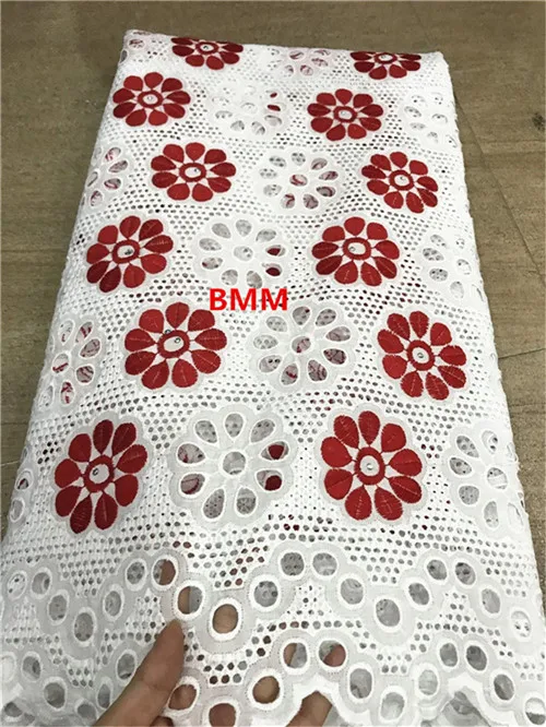 swiss voile lace in switzerland tissu dentelle white nigerian lace fabrics african dresses for women swiss lace fabric 7yard/lot - Цвет: wine