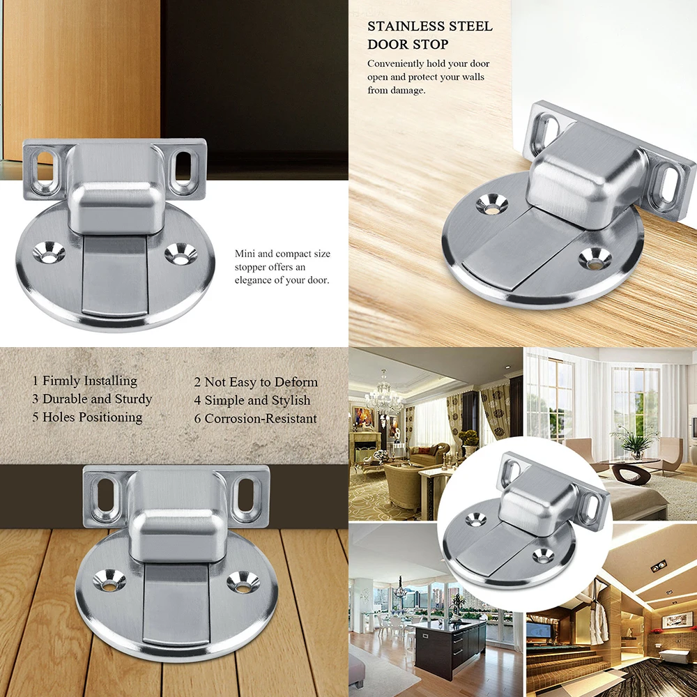 Metal Wall Mounted Floor Mounted Magnetic Home Room Door Stoper Doorstop