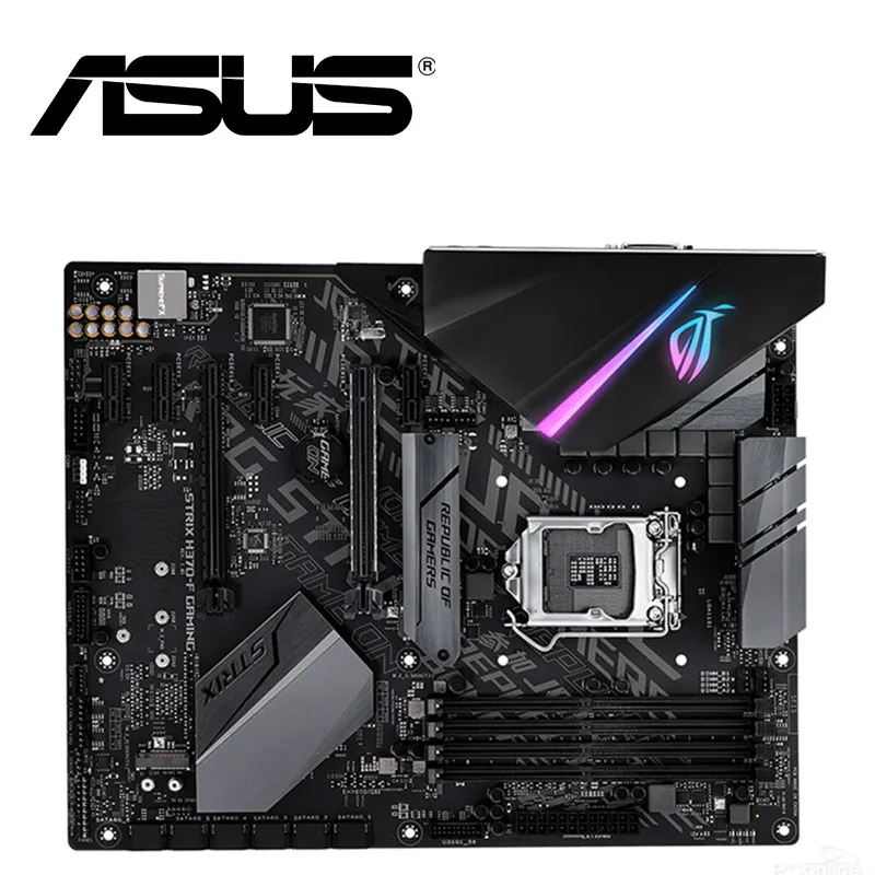 Полный Asus ROG strix H370-F игровая Материнская плата Intel H370 LGA 1151 разъем 4xDDR4 DIMM 64 Гб Республика геймеров материнская плата