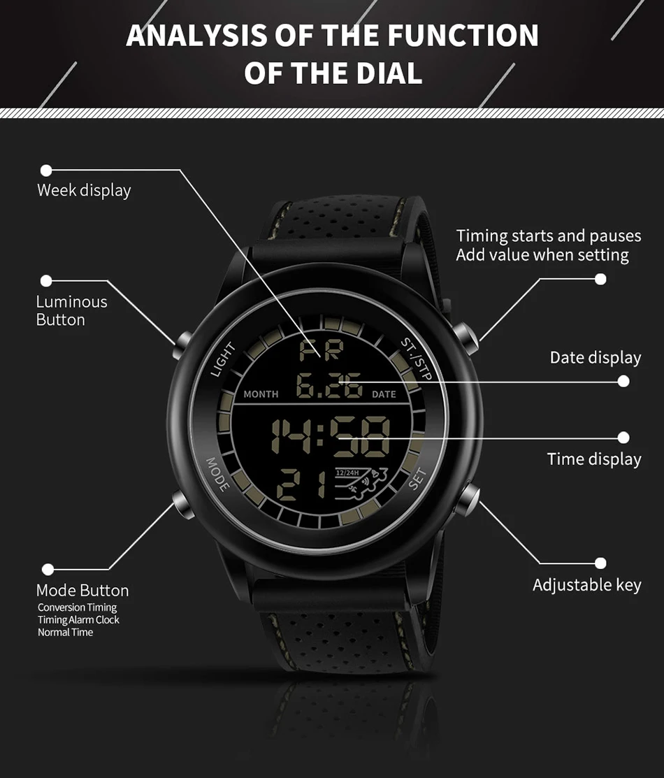 SANDA чехол из нержавеющей стали цифровые мужские часы лучший бренд класса люкс военные спортивные часы водонепроницаемые часы мужские часы