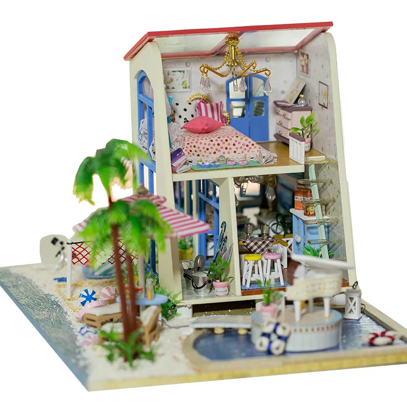 

Doll House Miniature DIY Dollhouse With Furnitures Wooden House Toys For Children Birthday Gift The Big Blue