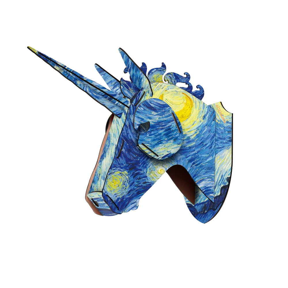 Günstig DIY 3D Holz Tier Deer Kopf Kunst Modell Zu Hause Büro Wand Hängende Dekoration Lagerung Inhaber einhorn Hause Dekoration Zubehör