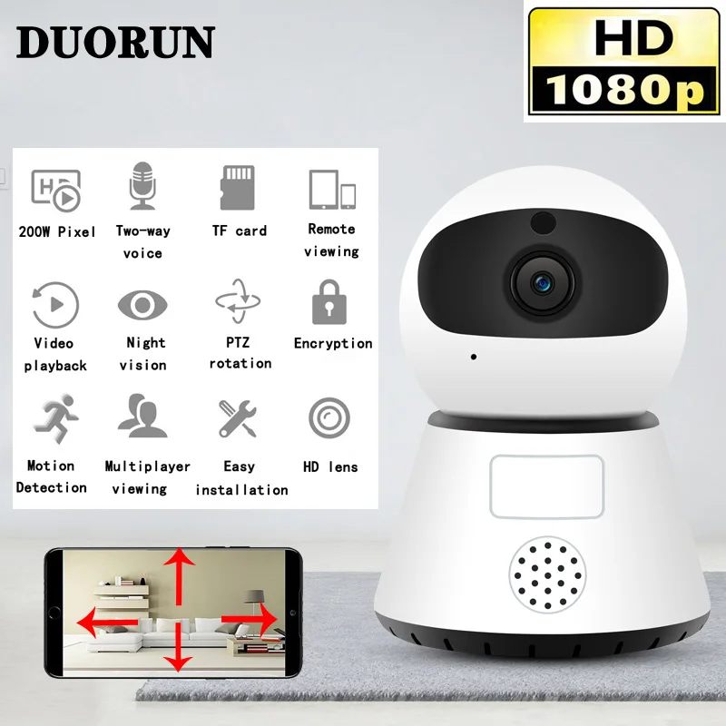 

DUORUN Mini IP Camera 1080P 720P Wireless Home Security Surveillance Camera Network Wifi CCTV Camera Baby Monitor Night Vision