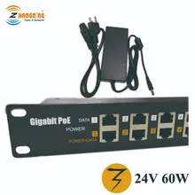 24 в 60 Вт блок питания и гигабитный порт PoE 12 Порт мощность над инжектор Ethernet для Mikrotik и Ubiquiti, экономия затрат для установки CCTV