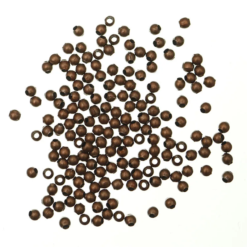 500 шт 3 мм бусины для изготовления ювелирных изделий металлический шар золотые серебряные бусины Женские аксессуары, браслеты