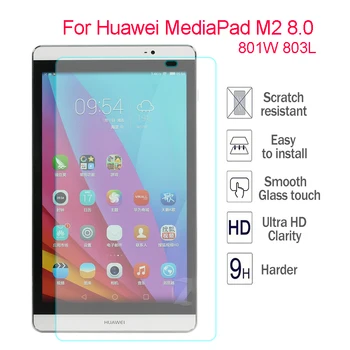 

2pcs 8'' 9H Tempered Glass For Huawei MediaPad M2 8.0 801W 803L M2-801W 8.0-803L Explosion Scratch proof Screen Protector Film