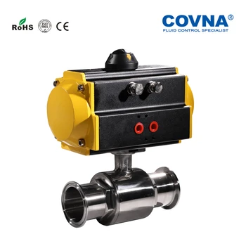 

DN100 Sanitary 2 Ways Pneumatic Clamp Ball Valve Spring Return 4'' Food Grade Pneumatic Ball Valve Single Acting