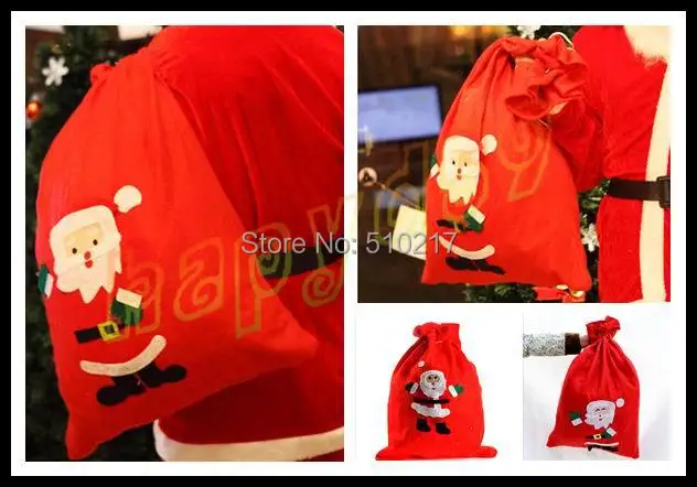 200 шт. 70*50 см большой мешок Санта Рождество подарок мешок Рождественский мешок Санта Клаус Sack сумки шнурок Чехол большой санта подарок настоящее мешок