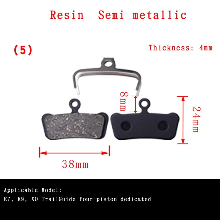 4 пары MTB велосипед дисковый тормоз шина тормозной зажим Тормозная кожа горный велосипед волокно фиолетовый Медь полу-металл фрикционная колодка части - Цвет: 5 fiber semimetal
