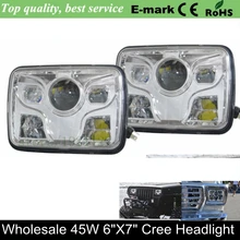 4x4 Интимные аксессуары светодиодные фары 5x7 фар Тип LED дальнего света 24 В водить автомобиль Фары для автомобиля 7X6 светодиодные фары свет 5*7 дюймов H4 H/L