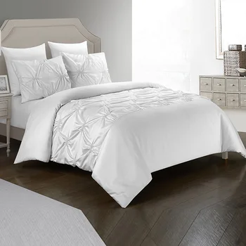 

Yimeis Bedding Set Pure White Colors Bedding Jacquard Comforter Bedding Sets Queen BE37002