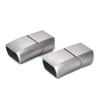 

Jiayiqi 2pcs Vintage Stainless Steel Magnetic Clasps Connectors For DIY Leather Bracelet Jewelry Making Components 23.6x13.5mm