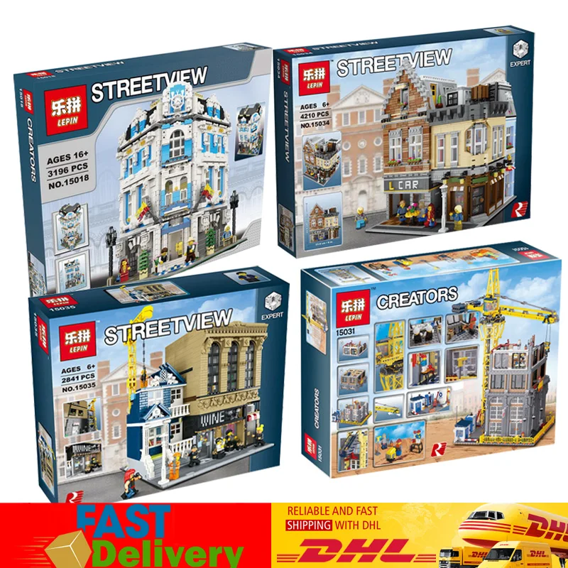 

IN Stock Lepin 15018 15034 15035 15031 City Series Building Blocks Bricks Educational DIY House Toys for Children Birthday Gifts