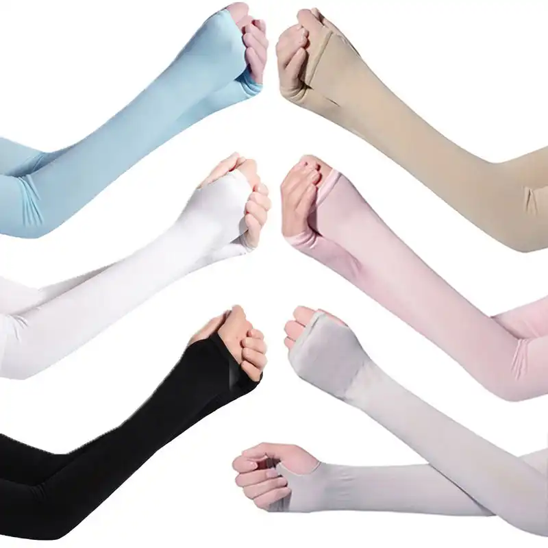 Medio Dedo Algod/ón 1 Par De Protecci/ón Solar Para Manos Pu/ño Guantes Largos Protector Solar Guantes Largos Sin Dedos Protector Anti-Uv Para Brazos