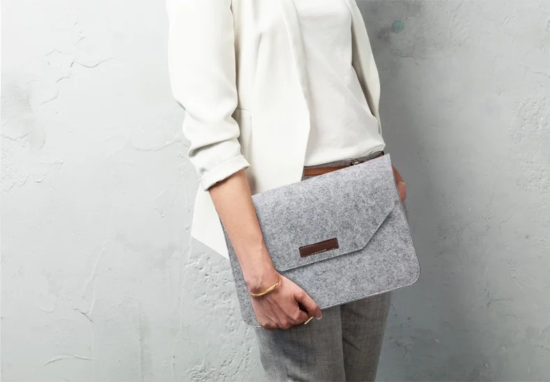 Soft Wool Felt For Macbook Air 13 Laptop Sleeve Case for Macbook Air 13 A1466 A1369 Sleeve Cover USB Charger Mouse Pouch Bag (4)