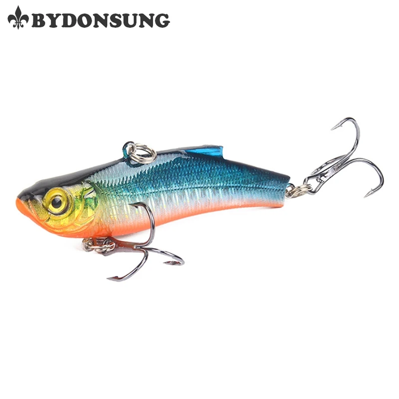 

BYDONSUNG 7cm 18g PVC Winter Sea Hard Fishing Lure VIB Bait With Lead Inside Diving Swivel Jig Wing Wobbler Crank Bait 7 Colors