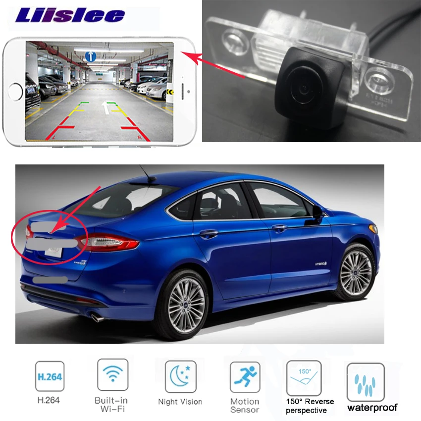 LiisLee Автомобильная камера заднего вида WIFI для Ford Fusion Mondeo 2013 ~ 2018 MK5 HD ночного