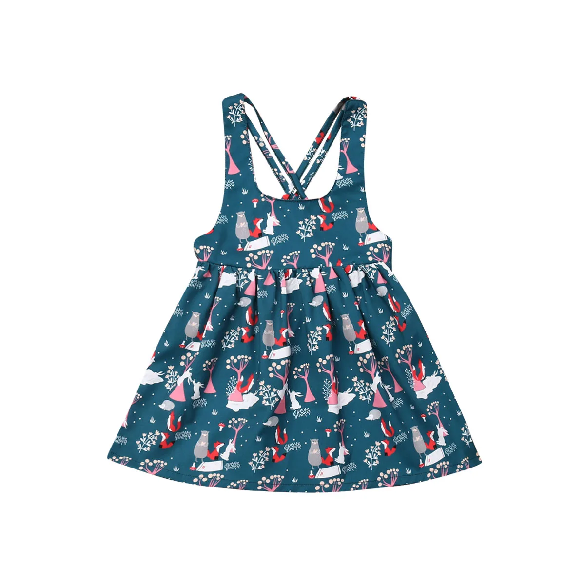 

2-6Y Toddler Baby Kid Girls Dress Cartoon Animal Sleeveless Party Tutu Dresses For Girls Kid Costumes