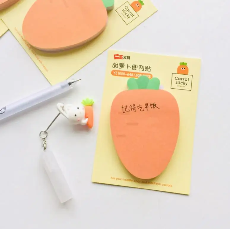 1 шт Kawaii Морковные овощи стильные бумажные блокноты для заметок N Times Sticky Notes Escolar Papelaria школьная наклейка-Закладка канцелярские принадлежности