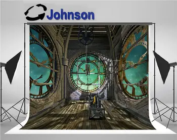 

steampunk empty room clocks photo backdrop Vinyl cloth High quality Computer print wall photo studio background