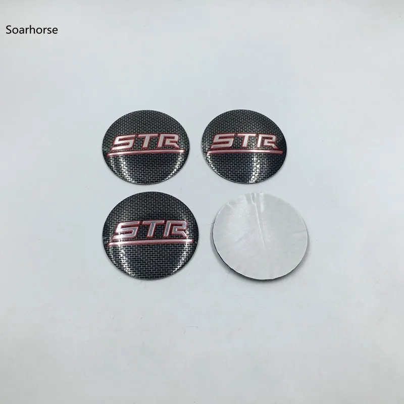 Soarhorse 4PCS 56mm Black Grid STR Aluminum Auto Wheel Center Caps sticker emblem Hubs Caps decal