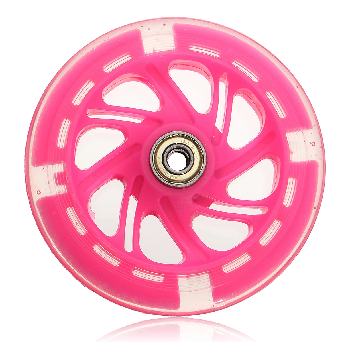 120mm LED Flash Light Up Scooter Wheel Flash Wheel for Scooter Inline Skates 2 ABED-7 Bearing - Цвет: Розовый
