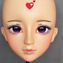 Jun-03) Женская милая девушка Смола половина головы кигуруми BJD глаза кроссдресс в стиле японского аниме маска Лолиты с глазами и парик
