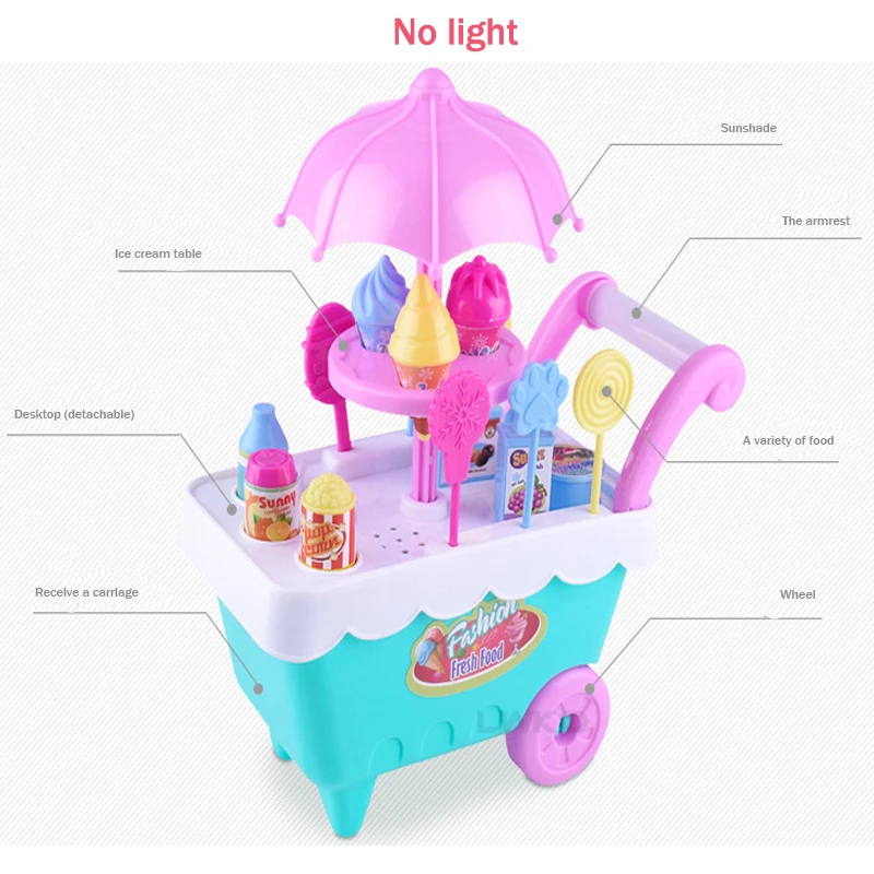 LWKO мило мини моделирование свет мороженое корзину для детей развивающие претендует игрушки девочка мультфильм Еда сборки игрушки подарки