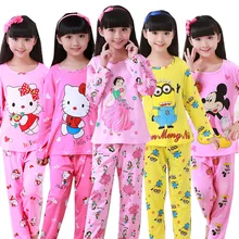 New Sale 2016 Autumn&Winter Baby Sleepwears Suits Lovely Gilr Pajamas Children Pyjamas Girls Cartoon Pijamas Kids Clothing set