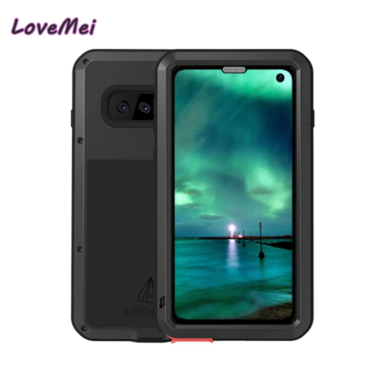 

For Samsung S10 Plus Case Lovemei Aluminum Metal + Gorilla Glass Shock Drop Waterproof case for Samsung S10E All-inclusive Shell