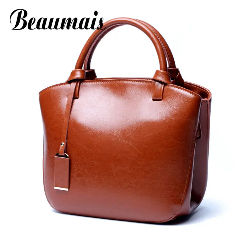 

Beaumais 2017 New Vintage Genuine Leather Bags For Women All-match Shoulder Bag For Ladies Large Capacity Messenger Bag DF0137