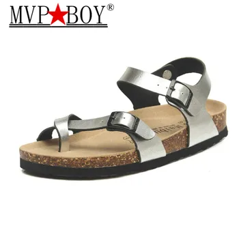 

MVP BOY Fashion Cork Sandals 2018 New Women Summer Beach Gladiator Buckle Strap Sandals Shoes Flat Casual women Beach sandals