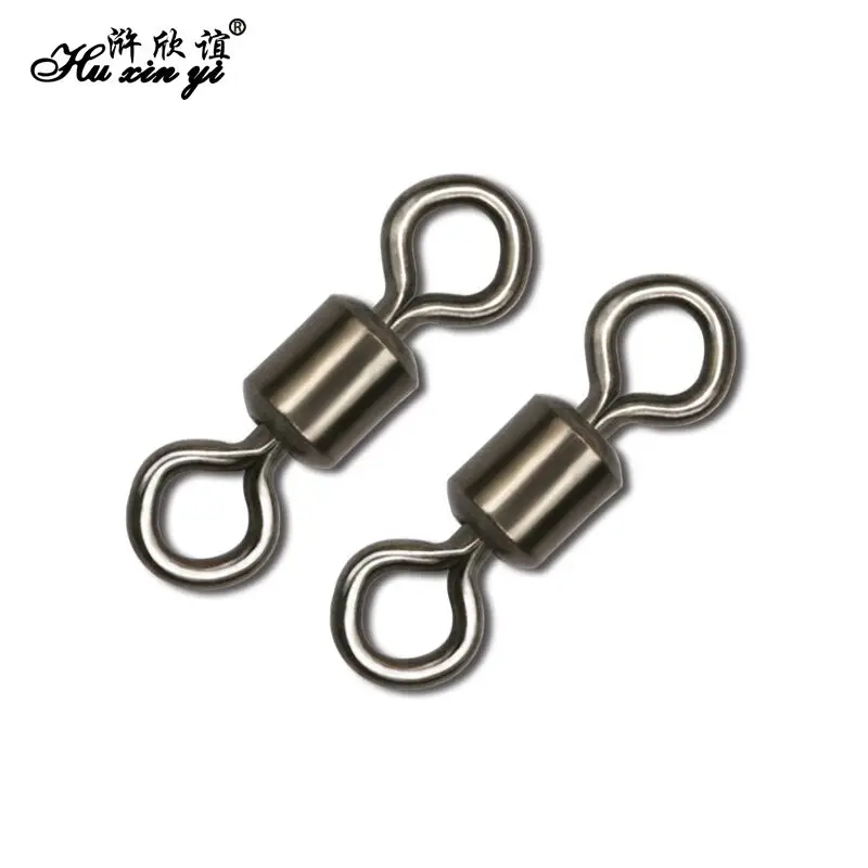 

HXY SIZE(14-12/0) Barrel Bearing Rolling Swivel Solid Ring Fishing Swivels Hook Connector Ocean Boat Rig Sea Carp Fishing Tackle