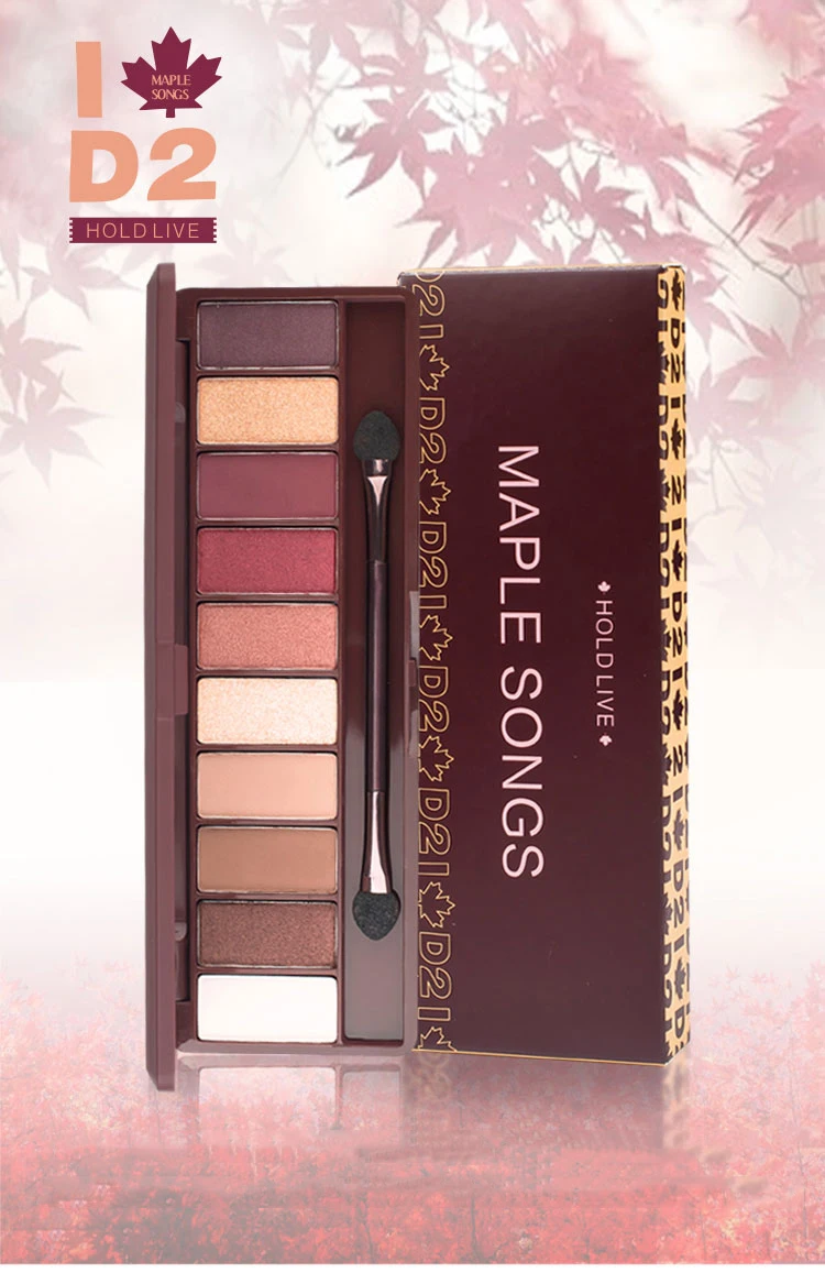 HOLD LIVE 10 Colors Matte Shimmer Eyeshadow Palette Maple Song Love Pigment Glitter Red Eye Shadow Pallete Nude Cosmetics Makeup (2)