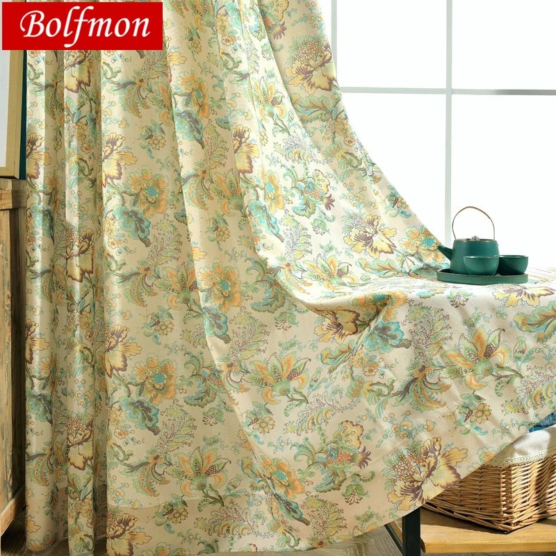 Eco Cotton Polyester Custom 50 Shading Italian Yellow Floral