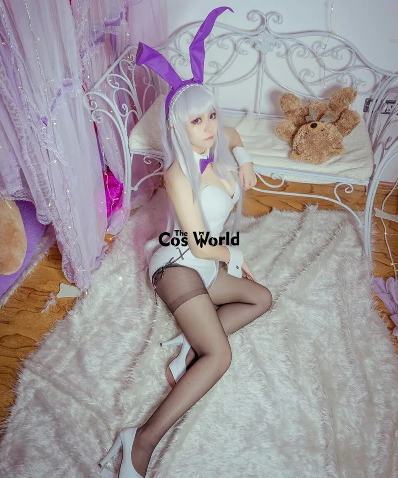 Re Zero Kara Hajimeru Isekai Seikatsu Emilia сексуальный Банни девушка топы платье горничной