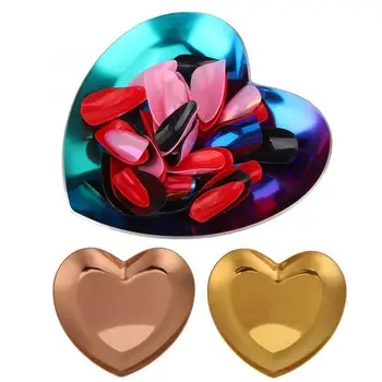 

Rings Necklace Jewelry Organizer Heart Nail Art Storage Tray Plate Display
