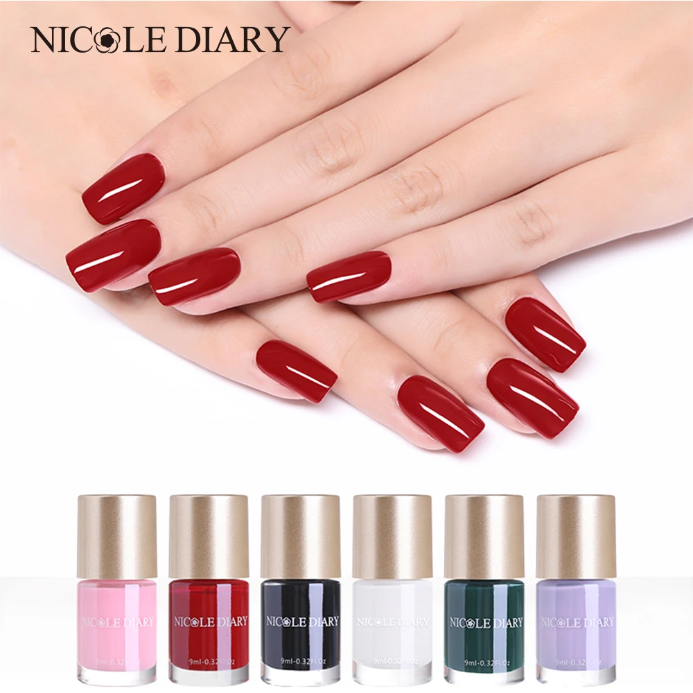 Лак для ногтей NICOLE DIARY 9 мл цветной лак черно-белый Быстросохнущий дизайна 6 цветов